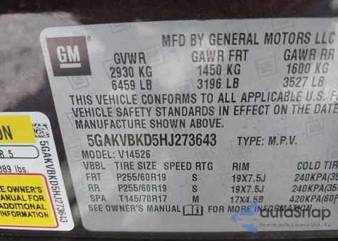 2017 Buick Enclave Leather из США, поврежденный, VIN 5GAKVBKD5HJ273643